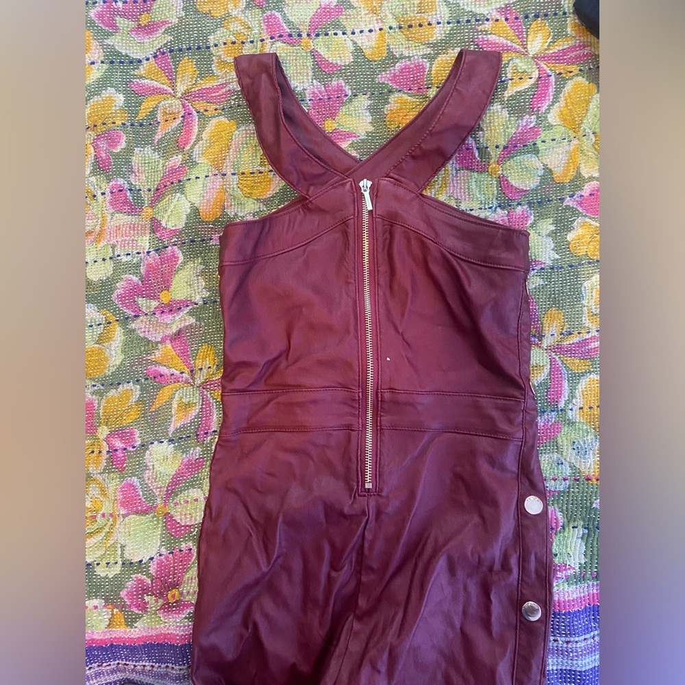 Bebe pleather going out jumpsuit
